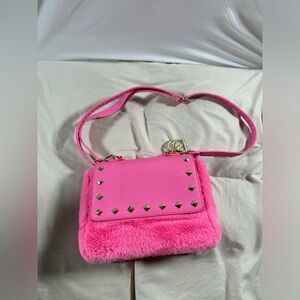 Bratz Slumber Party Crossbody Bag  Hot Topic Her Universe Pink Fuzzy Fur Purse